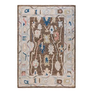 Oushak One-of-a-Kind Traditional Brown 6 ft. x 9 ft. Hand Knotted Tribal Area Rug