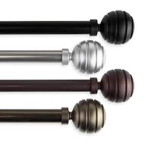 18 in. - 28 in. Telescoping Single Curtain Rod Kit in Black with Poise Finial