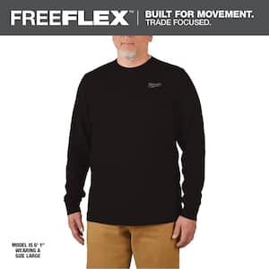 Men's 2X-Large Black Cotton/Polyester Long-Sleeve Hybrid Work T-Shirt