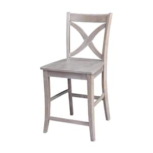Salerno 24 in. Weathered Taupe Gray Bar Stool
