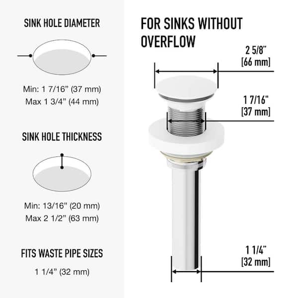 VIGO Vessel Bathroom Sink Pop-Up Drain and Mounting Ring in Matte