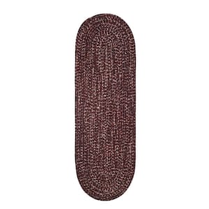 Chenille Tweed Braid Collection Burgundy & Mauve 24" x 72" Runner 100% Polyester Reversible Indoor Area Rug