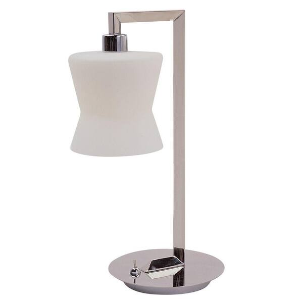Tulen Lawrence 14.5 in. Polished Stainless Steel Incandescent Table Lamp