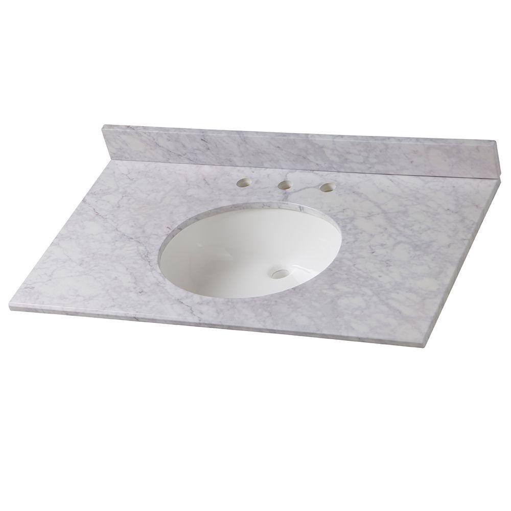 Home Decorators Collection 37 In W Stone Effects Vanity Top In Carrera Seb3722com Ce The Home Depot
