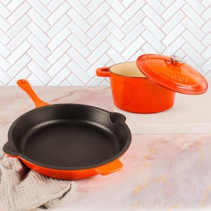 Neo 3-Piece Cast Iron Cookware Set in Orange