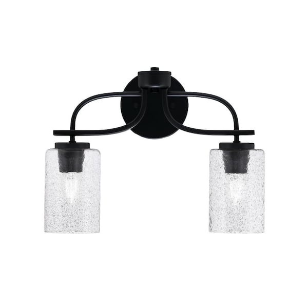 Unbranded Olympia 15.5 in. 2-Light Matte Black Vanity Light