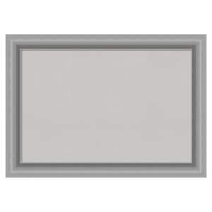 Peak Polished Nickel Framed Grey Corkboard 42 in. x 30 in Bulletin Board Memo Board