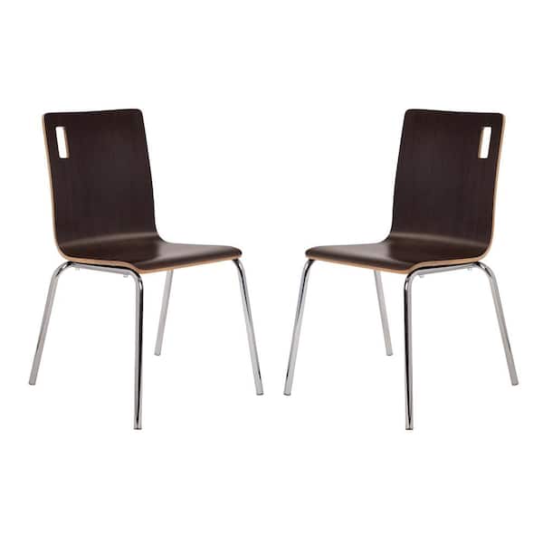 National Public Seating Bushwick Series Espresso/Chrome Side Chair (Pack of 2)
