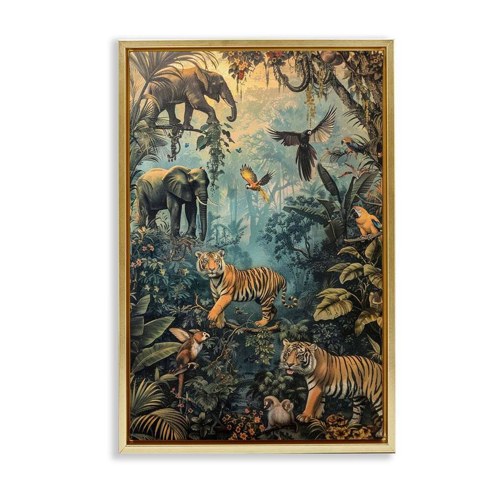 Vintage Rainforest Jungle by Franklyn Gregory Gold Floater Frame Nature Graphic Art Print 25 in. x 17 in. price history on PriceWatchPro
