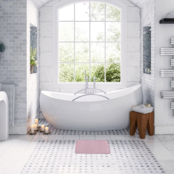 Luxurious Water Absorbent Stone Textured Bath Mat Non-Slip Bathroom Shower  Rug