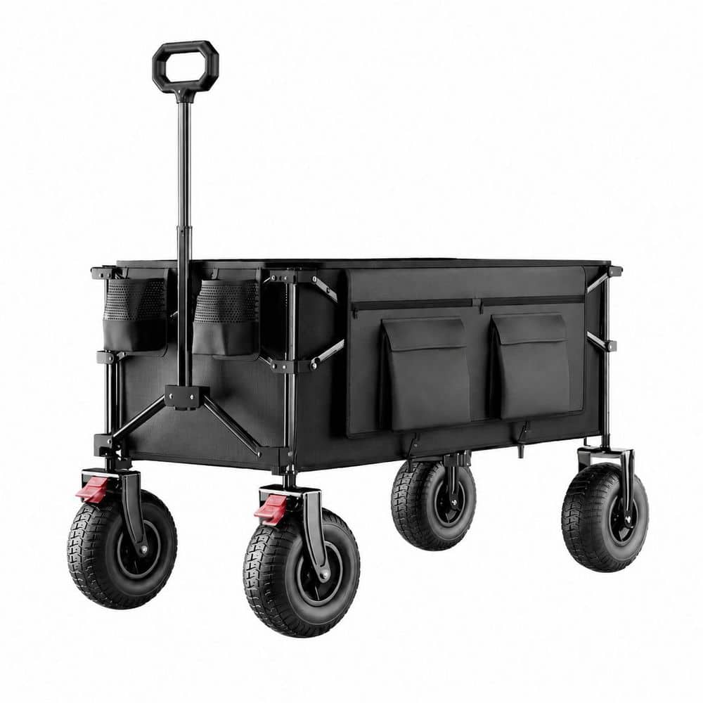 240L Steel Frame Collapsible Garden Cart with Inflatable Rubber All-Terrain Wheels, 450 lbs Capacity price history on PriceWatchPro