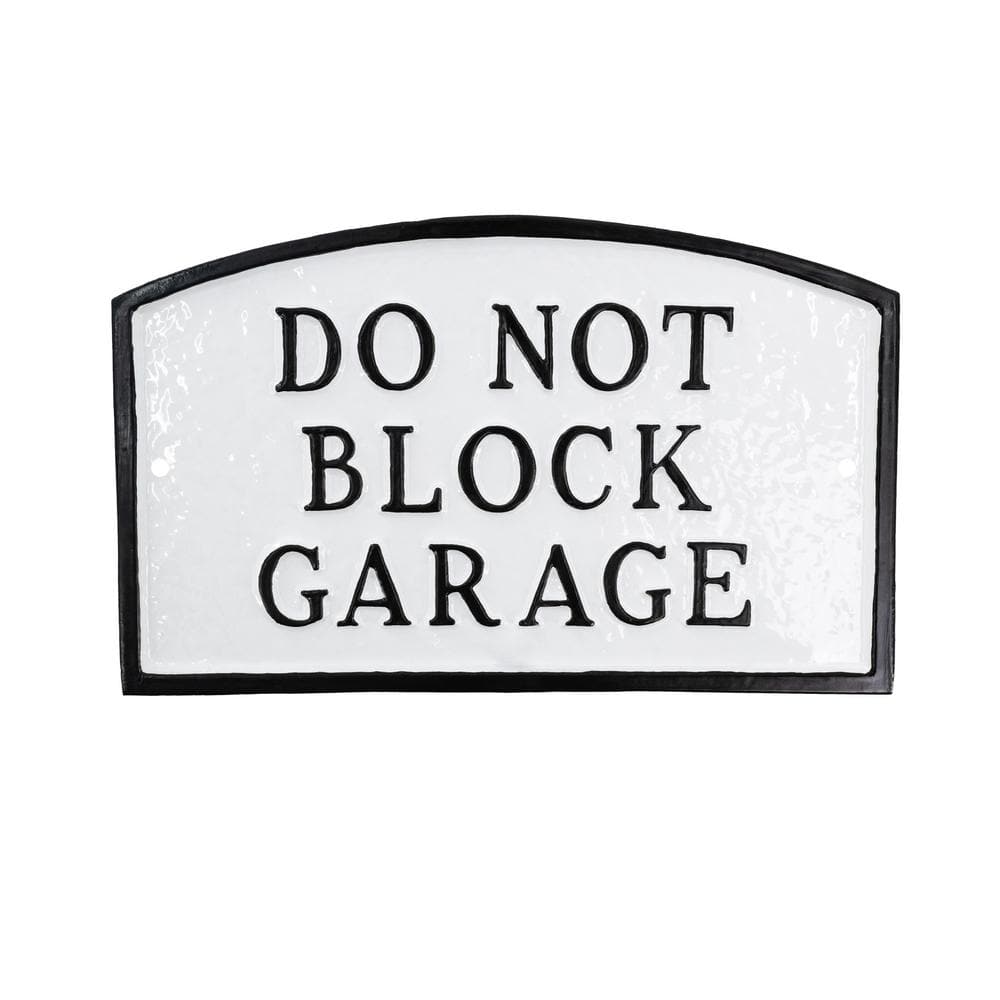 13 in. x 21 in. Large Arch Do Not Block Garage Statement Plaque Sign - White/Black price history on PriceWatchPro