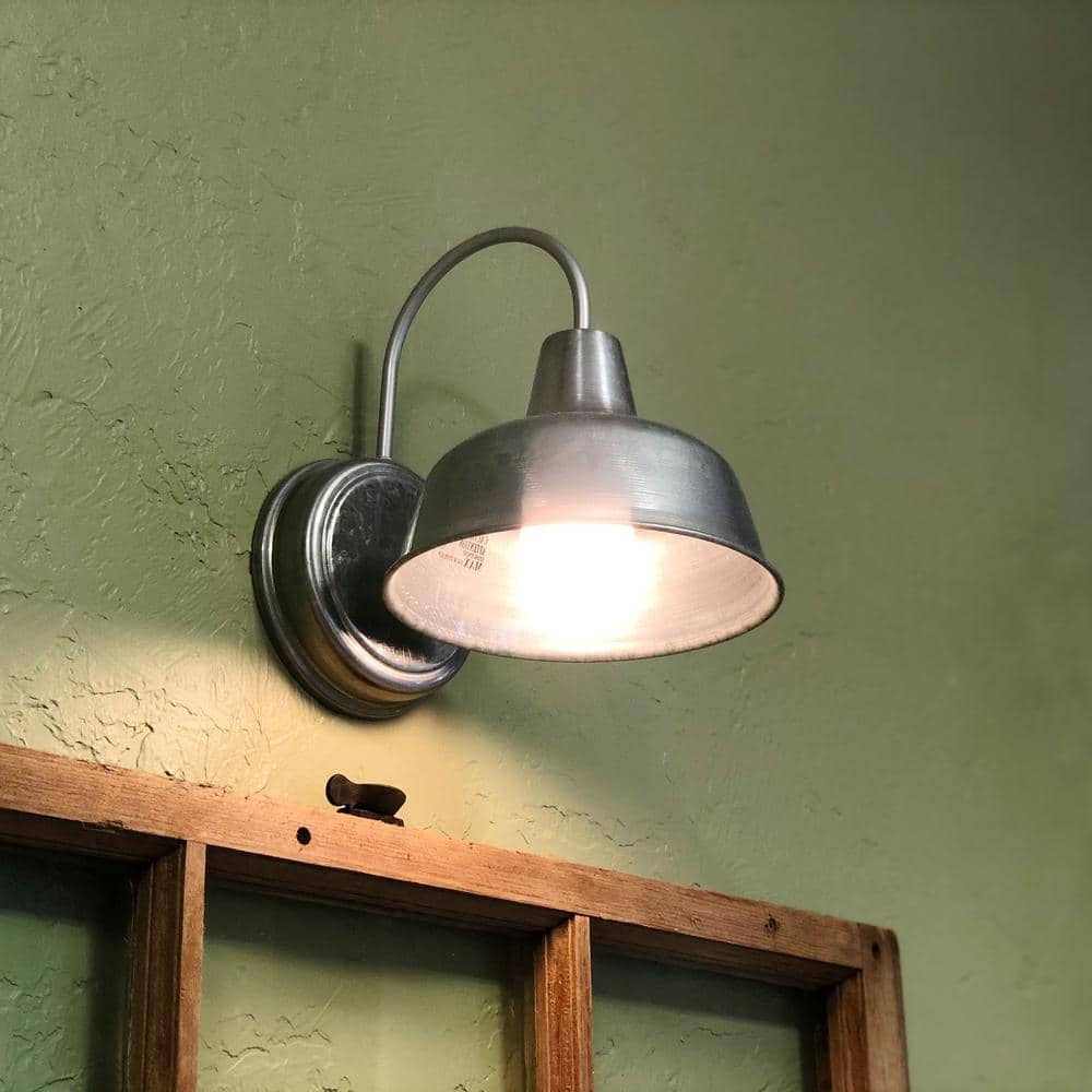 Galvanized Steel 8-Inch Industrial Farmhouse Wall Light
