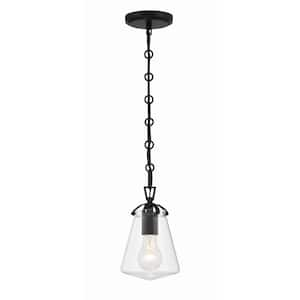 Voss 1-Light Matte Black Mini Pendant Light