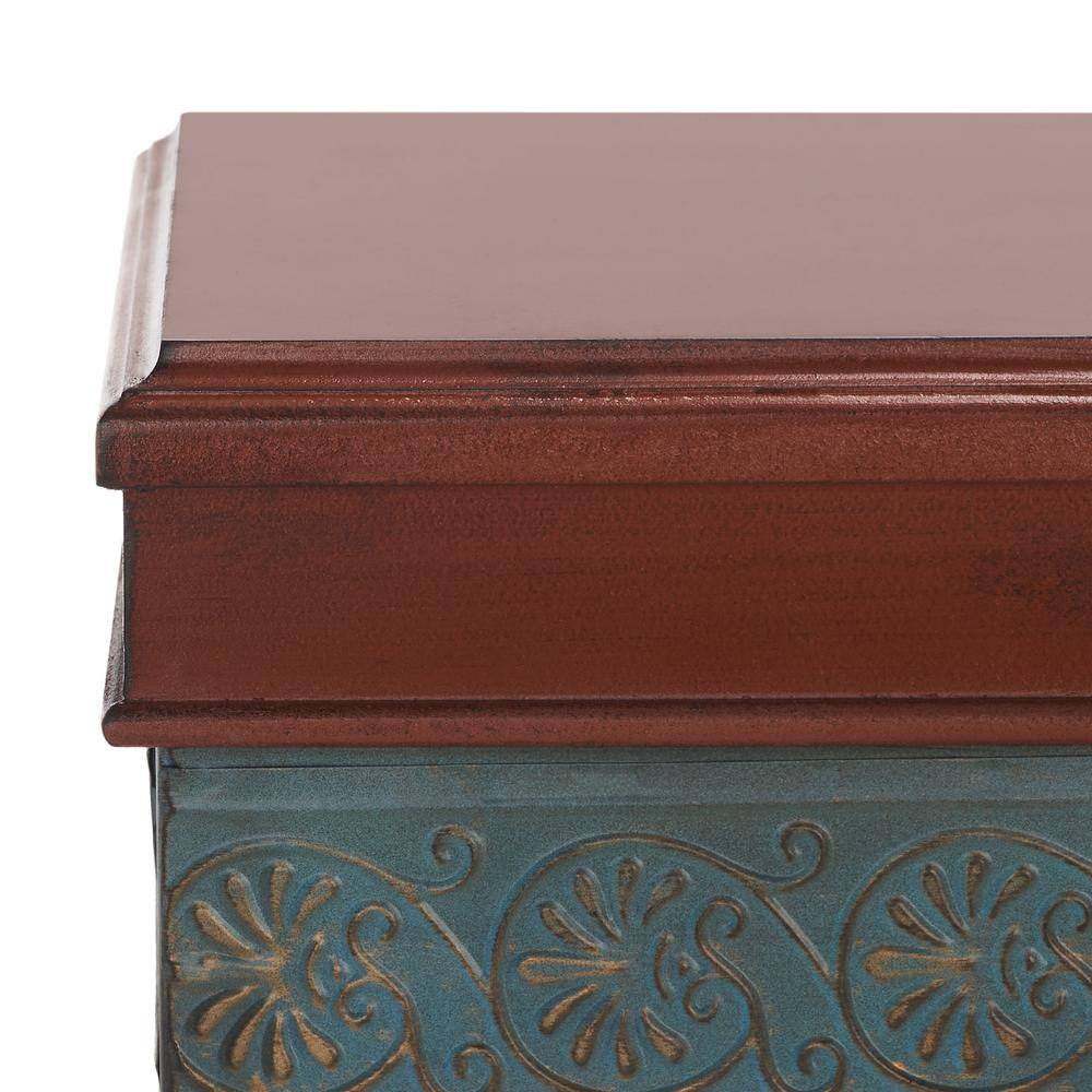 Cynthia Brown Wood and Metal Hallway Table with Storage