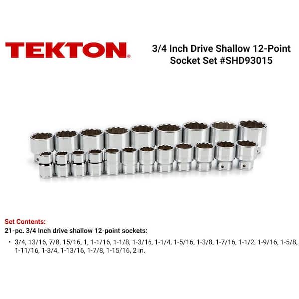 3/4 in. Drive 12-Point Socket Set, 3/4-2 in. (21-Piece)