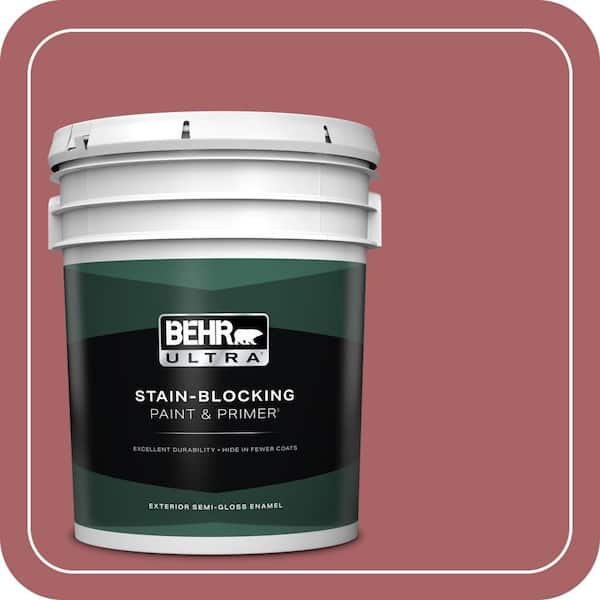 BEHR ULTRA 5 gal. #PPU1-06 Rose Marquee Semi-Gloss Enamel Exterior Paint & Primer