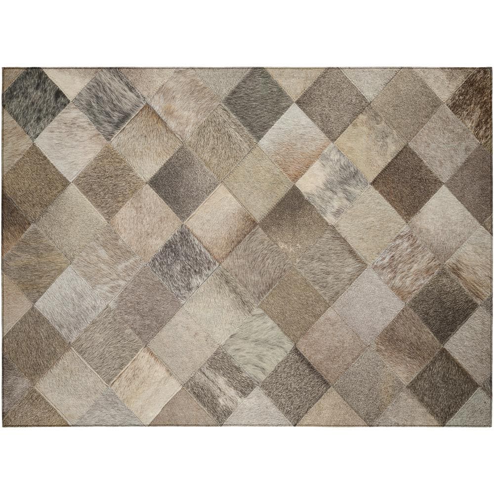 Laredo Grey 1 ft. 8 in. x 2 ft. 6 in. Indoor/Outdoor Washable Rug