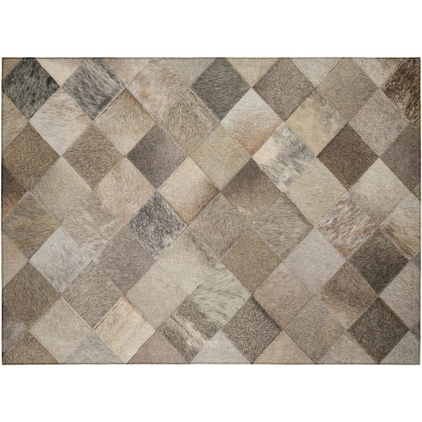 Laredo Grey 1 ft. 8 in. x 2 ft. 6 in. Indoor/Outdoor Washable Rug