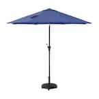 Hampton Bay 9 ft. Aluminum Market Crank and Tilt Patio Umbrella in Sky ...