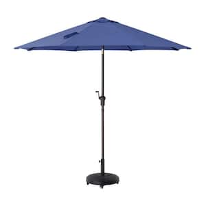 9 ft. Aluminum Market Crank and Tilt Patio Umbrella in Sky Blue