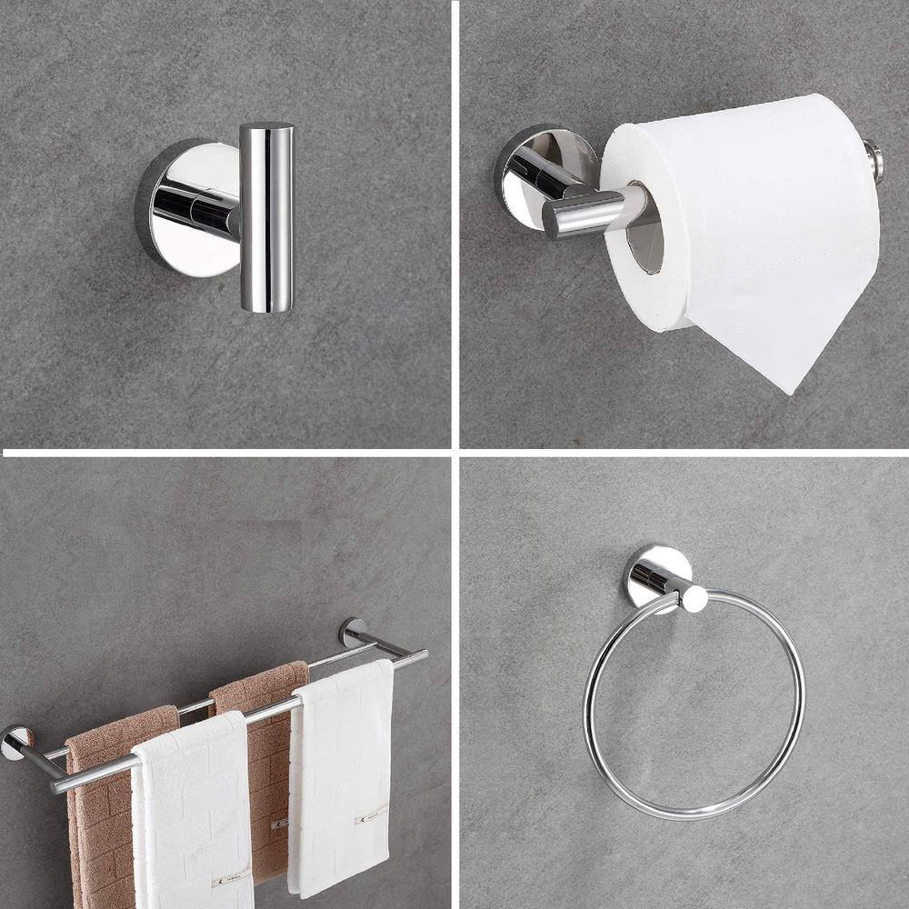 Polished Chrome 5-Piece Bathroom Hardware Set
