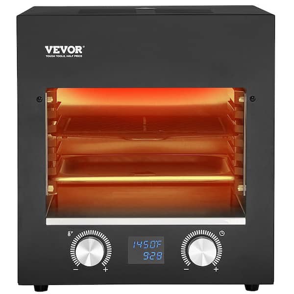 VEVOR Steak Grill, Portable Electric Grill in Black 1800W Smokeless Infrared 1450°F Stainless Steel Cooker, Adjustable Rack