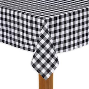 Buffalo Check 60 in. x 104 in. Black 100% Cotton Table Cloth for Any Table