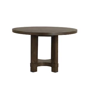 New Classic Furniture Cityscape Walnut Wood Pedestal Round Dining Table (Seats 4)