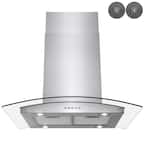 30 in. Convertible Kitchen Island Mount Range Hood in Stainless Steel with Tempered Glass, LED Lights and Carbon Filters