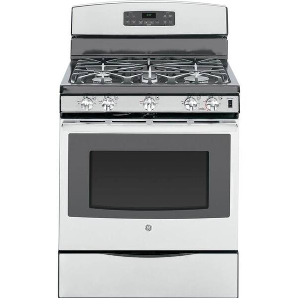 GE 5.0 cu. ft. Gas Range with Self-Cleaning Convection Oven in Stainless Steel