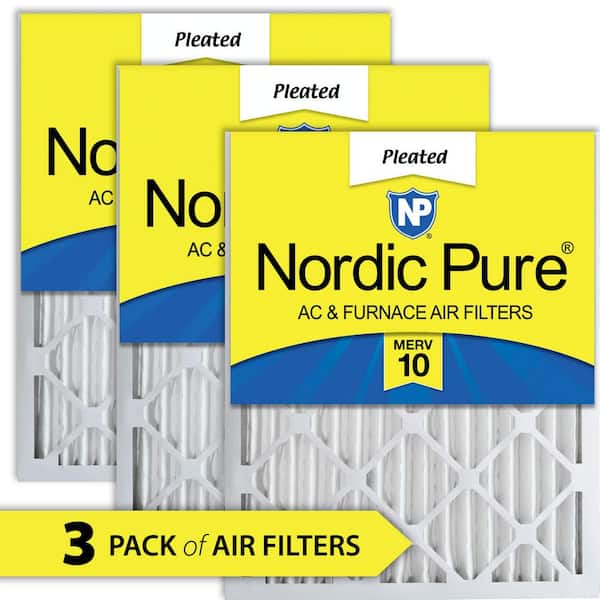 Nordic Pure 16 in. x 25 in. x 2 in. Dust & Pollen Pleated MERV 10 Air Filter (3-Pack)
