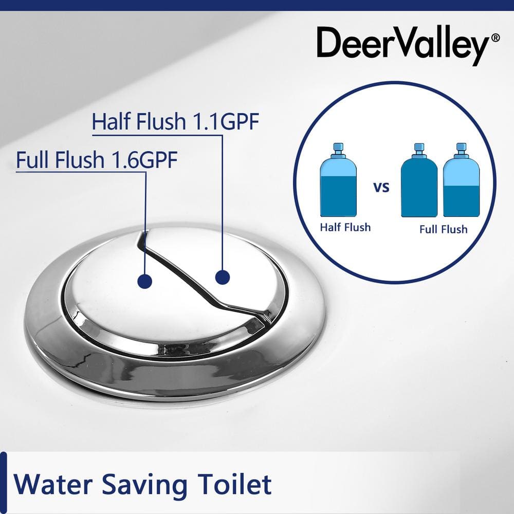 Compact White Ceramic Dual Flush Round Toilet with Seat