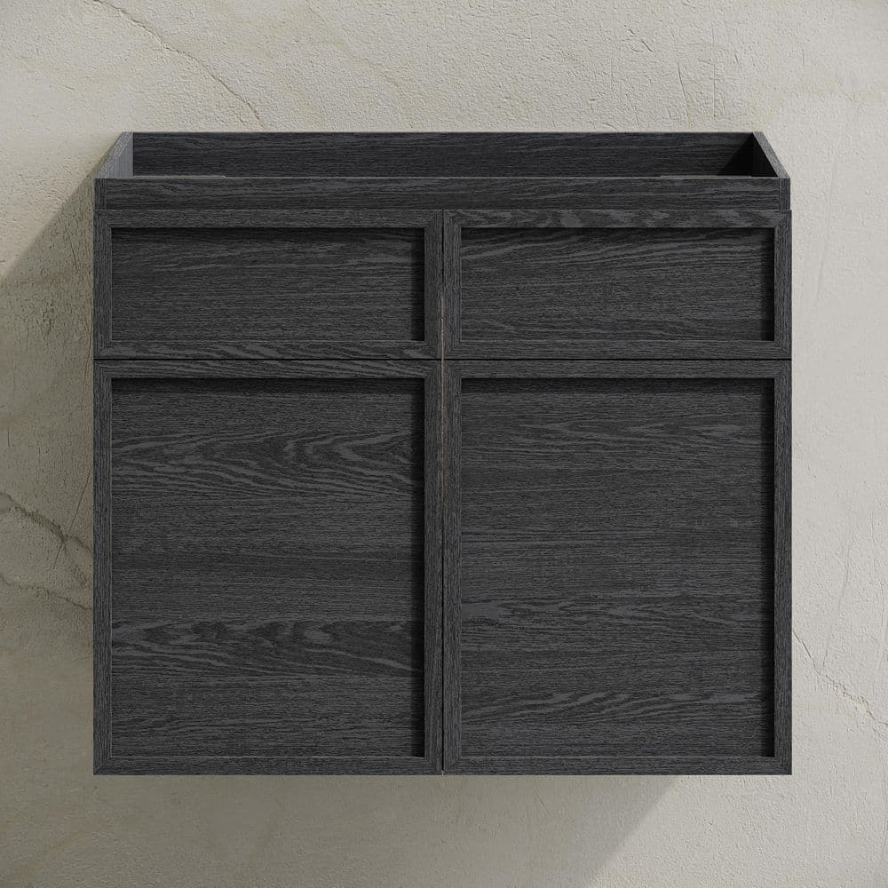 St. Tropez 24 in. Wall-Mounted Bath Vanity Cabinet without Top in Black Oak price history on PriceWatchPro