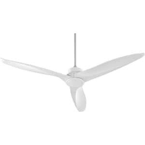 Kress 60 in. 3 Blade Studio White Modern and Contemporary Ceiling Fan