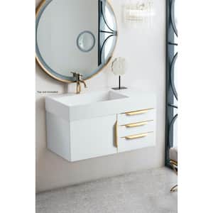 Mercer Island 35.5 in. W x 18.8 in. D x 14.3 in. H Bath Vanity Cabinet Only in Glossy White