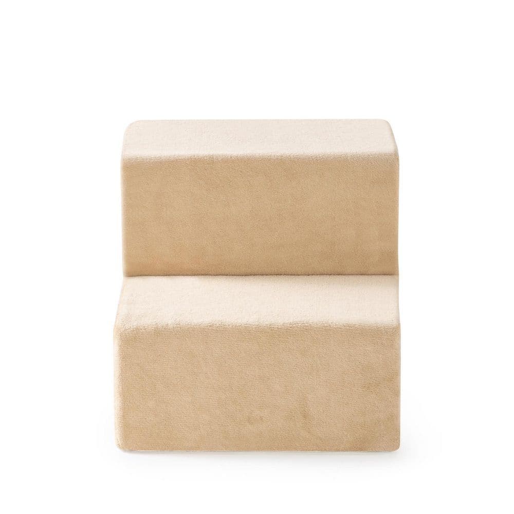 Beige 13" High-Density Foam 2-Step Pet Stairs