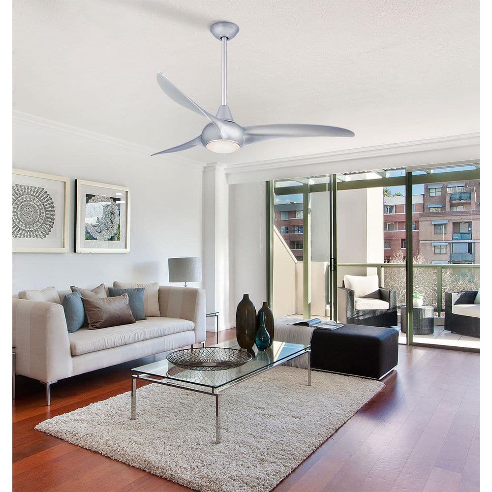 52" Silver LED Ceiling Fan with Remote and Light Kit