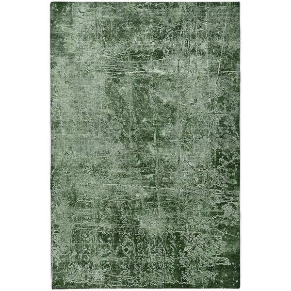 Dream Shag Premium Machine Washable Abstract ADS559 Emerald 9 ft. x 12 ft. Area Rug