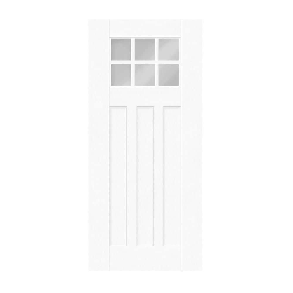 Regency 32 in. x 80 in. Universal Handing 6Lite Toplite Clear Glass Unfinished Mahogany Fiberglass Front Door Slab price history on PriceWatchPro