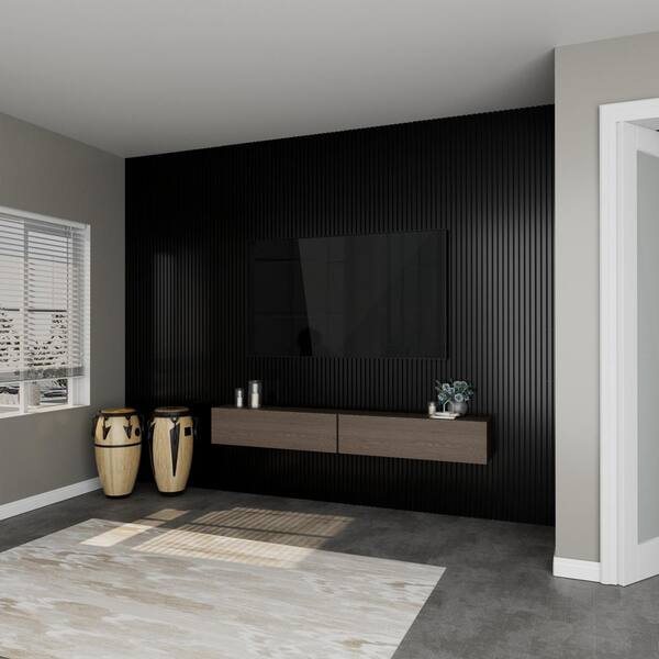 ARK DESIGN 94.5 in. x 23.75 in. x 0.875 in. Matte Black Square
