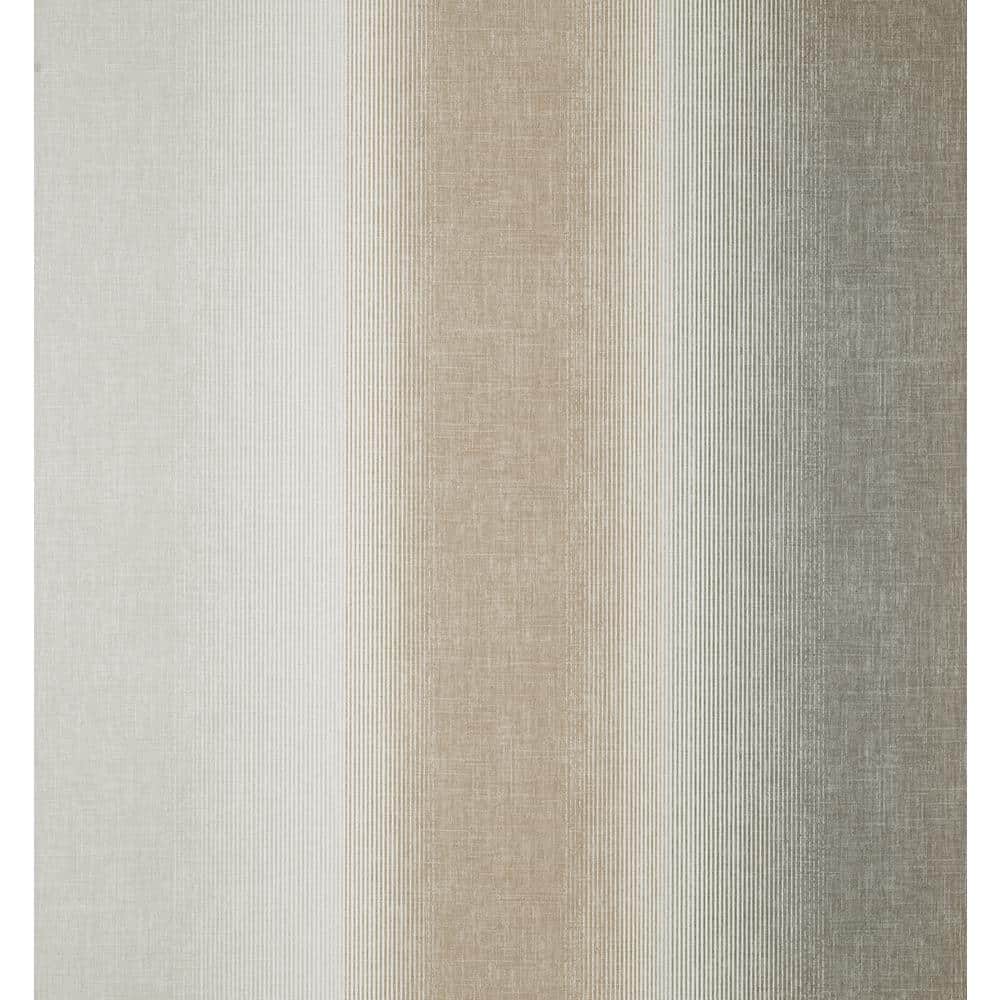 Medley Taupe and Brown Matte Vinyl Stripe Wallpaper Roll