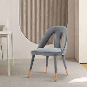 Neda Grey Modern Velvet Upholstered Dining Chair