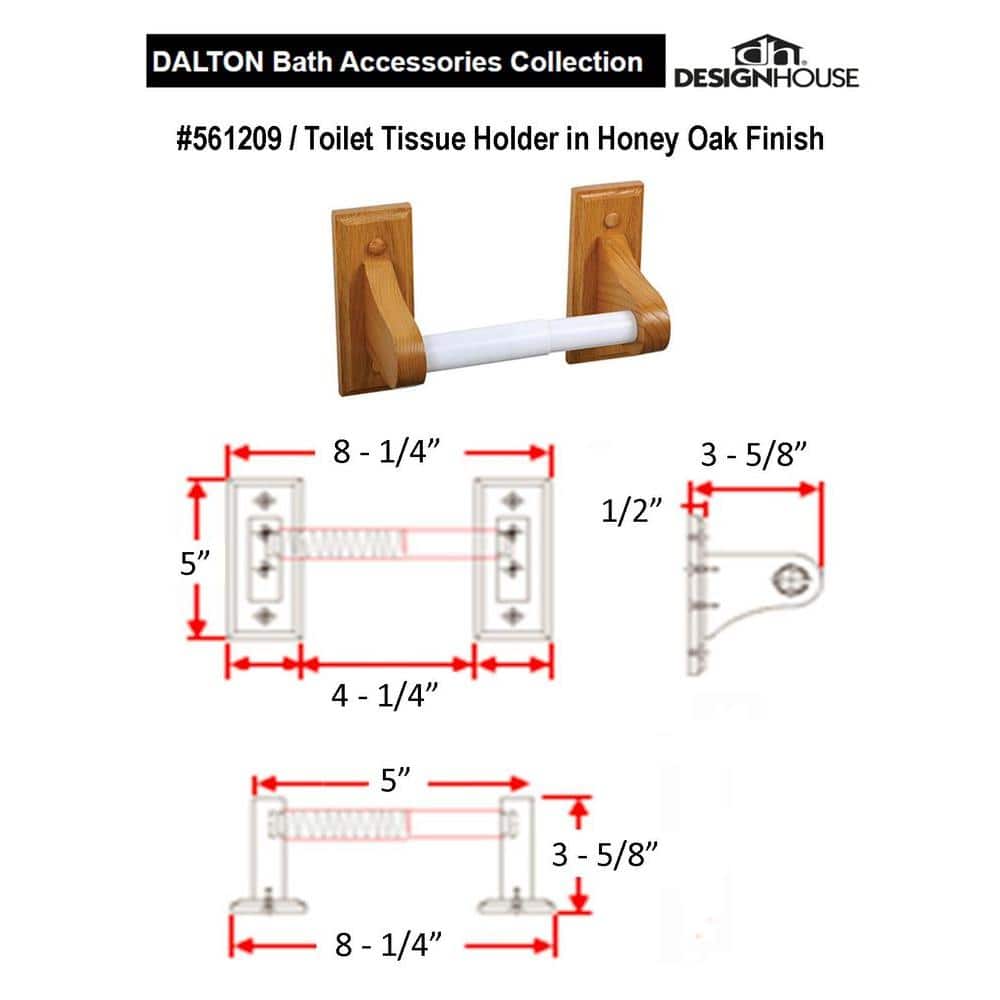 Honey Oak Wall-Mounted Toilet Paper Holder
