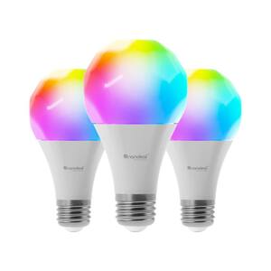 60-Watt to 75-Watt Equivalent 6500K Essentials A19 White and Color Smart LED Light Bulb (3-Pack)