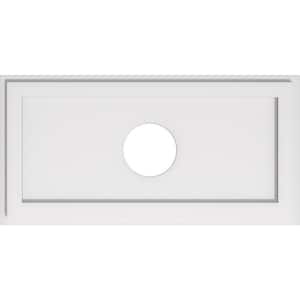 28 in. W x 14 in. H x 5 in. ID x 1 in. P Rectangle Architectural Grade PVC Contemporary Ceiling Medallion