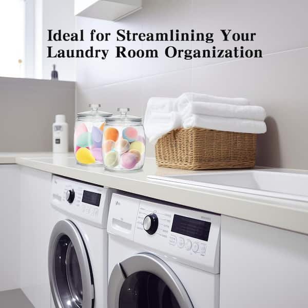 1-Piece Clear Glass 2.5 Gal. Wide Mouth Storage Jars with Heavy Glass Lids, Large Cookie Jars for Kitchen, Ideal