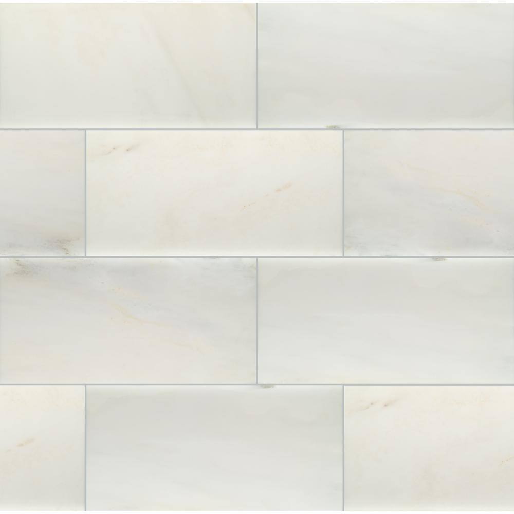 Arabescato Carrara White 4 in. x 4 in. x 0.38 in. Polished Marble Look Floor and Wall Tile Sample price history on PriceWatchPro