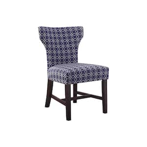 Todd Upholstered Fabric Accent Chair, Blue/White
