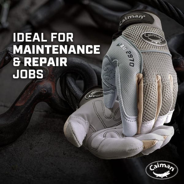 Caiman MAG Unisex Small Gray Top Grain Split Deerskin Leather